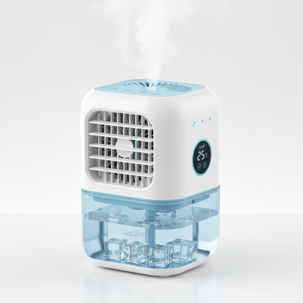 Mini Personal Evaporative Air Cooler on desk
