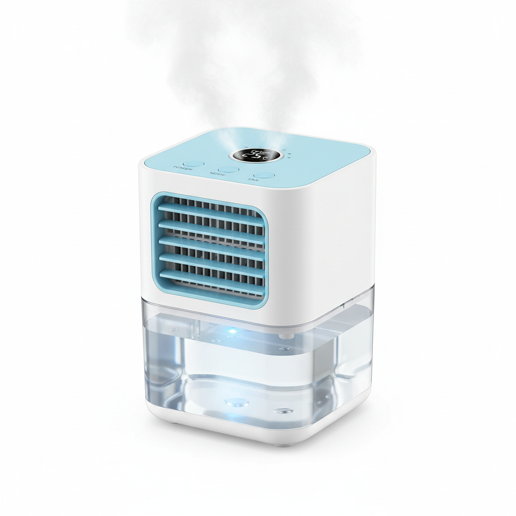 Mini Personal Evaporative Air Cooler on desk